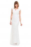 Long White Evening Dress F1623
