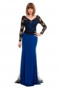 Long Sax Blue Evening Dress C3052
