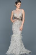 Long Silver Mermaid Prom Dress ABU253