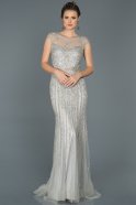 Long Silver Engagement Dress ABU462
