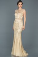Long Gold Engagement Dress ABU462