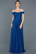 Long Sax Blue Prom Gown ABU021