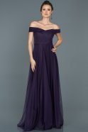 Long Dark Purple Prom Gown ABU021