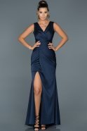 Long Navy Blue Prom Gown ABU049