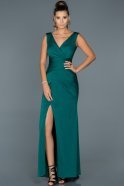 Long Emerald Green Prom Gown ABU049