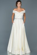 Long White Engagement Dress ABU034