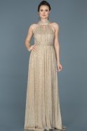Long Gold Prom Gown ABU413