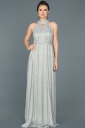 Long Grey Prom Gown ABU413