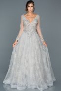 Long Grey Engagement Dress ABU426