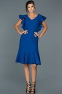 Short Sax Blue Invitation Dress ABK184