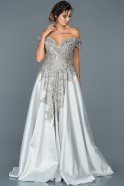 Long Grey Engagement Dress ABU427