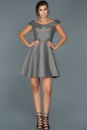 Short Grey Invitation Dress ABK183