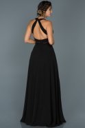 Long Black Engagement Dress ABU418