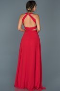 Long Red Engagement Dress ABU418