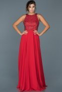 Long Red Engagement Dress ABU435