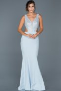 Long Light Blue Mermaid Prom Dress ABU417