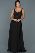 Long Black Engagement Dress ABU419
