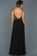 Long Black Engagement Dress ABU416