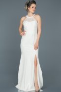 Long White Mermaid Prom Dress ABU473