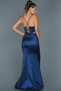 Long Sax Blue Mermaid Evening Dress ABU420