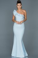 Long Light Blue Mermaid Prom Dress ABU310