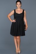 Short Black Oversized Evening Dress ABK003