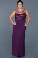 Long Purple Plus Size Evening Dress ABU465