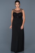 Long Black Plus Size Evening Dress ABU465