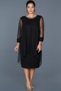 Short Black Plus Size Evening Dress ABK210