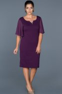 Short Purple Plus Size Evening Dress ABK211