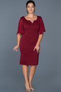Short Burgundy Plus Size Evening Dress ABK211