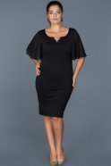 Short Black Plus Size Evening Dress ABK211