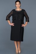 Short Black Plus Size Evening Dress ABK213
