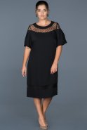 Short Black Plus Size Evening Dress ABK207
