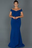 Long Sax Blue Oversized Evening Dress ABU077