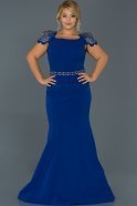 Long Sax Blue Plus Size Evening Dress ABU468