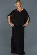 Long Black Oversized Evening Dress ABU469