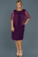 Short Purple Oversized Evening Dress ABK215