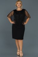 Short Black Oversized Evening Dress ABK215