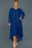 Sax Blue Plus Size Evening Dress ABK220