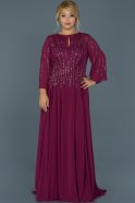 Long Violet Plus Size Evening Dress ABU467