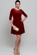 Short Red Velvet Evening Dress AR36759