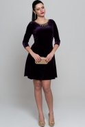 Short Purple Velvet Evening Dress AR36759