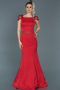 Long Red Mermaid Evening Dress ABU509