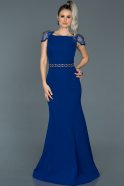 Long Sax Blue Mermaid Evening Dress ABU509