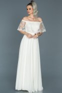 Long White Engagement Dress ABU505
