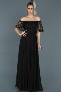 Long Black Engagement Dress ABU505