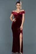 Long Burgundy Velvet Gown ABU501