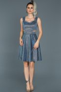 Short Sax Blue Prom Gown ABK091