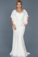 Long White Oversized Mermaid Evening Dress ABU474